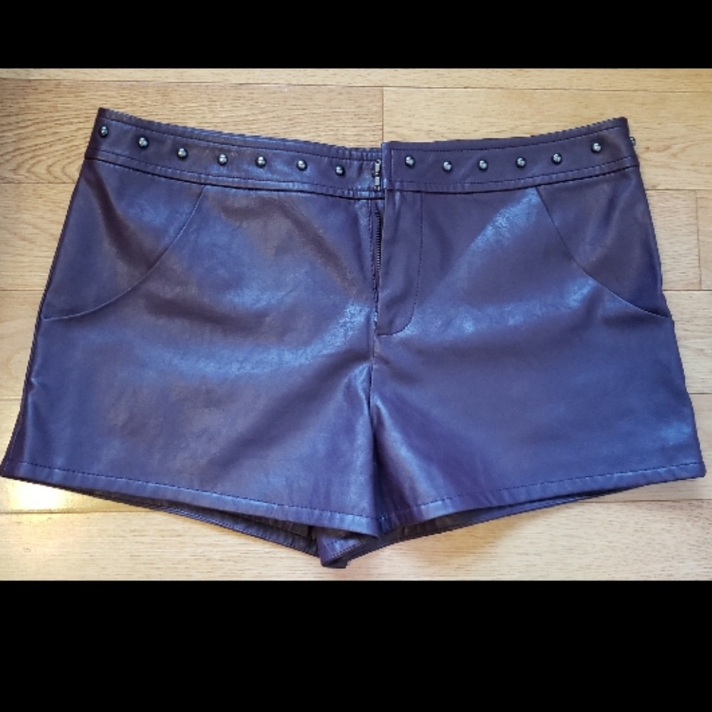 Fun Purple Faux Leather Forever 21 Shorts